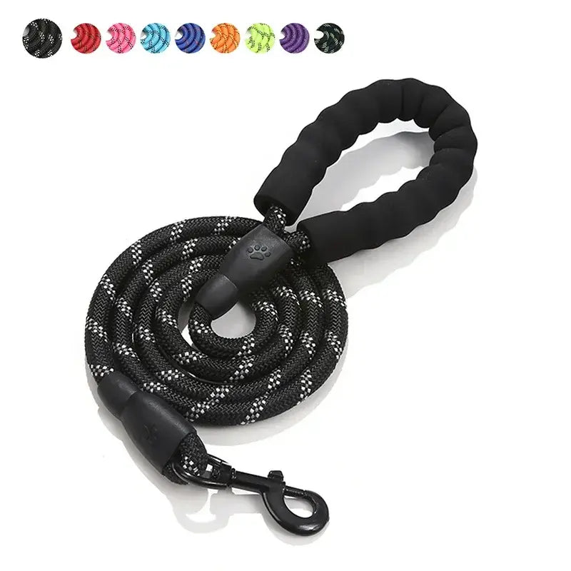 1.5m Anti-shock™ Dog Leash Training Rope with Foam Handle Collar for Night Walking